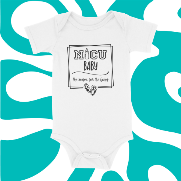 Show details for Tiny Treasure: NICU Baby The Reason for the Beeps Bodysuit Picture of Tiny Treasure: NICU Baby The Reason for the Beeps Bodysuit